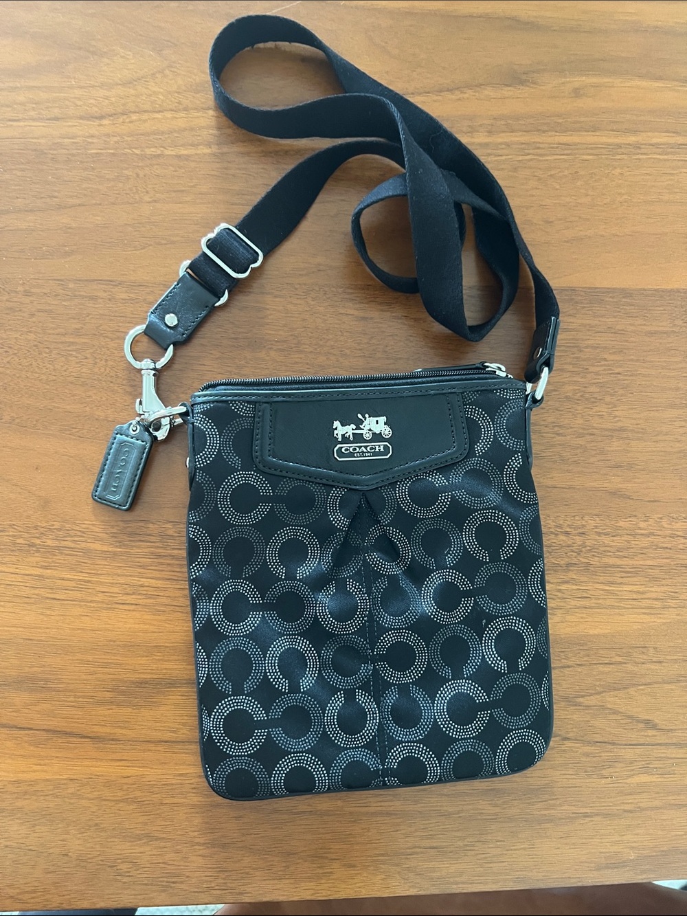 Coach Black Logo Crossbody Messenger Bag